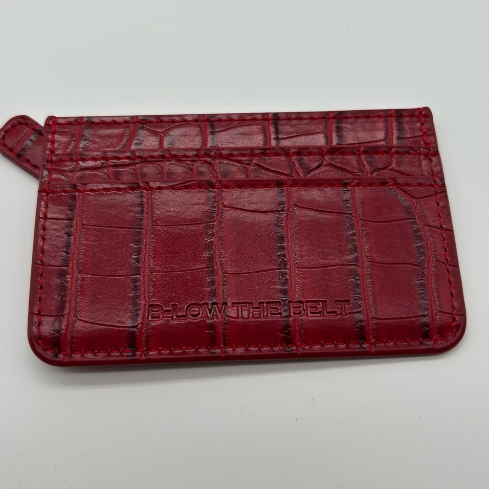 B-Low The Belt Red Vegan Leather Croc Embossed Card Holder